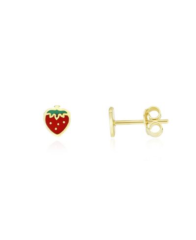 The Lovery серьги-гвоздики Strawberry Enamel