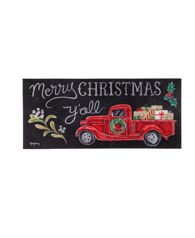 Sassafras Merry Christmas Front Door Mat Indoor Outdoor  22"x10"