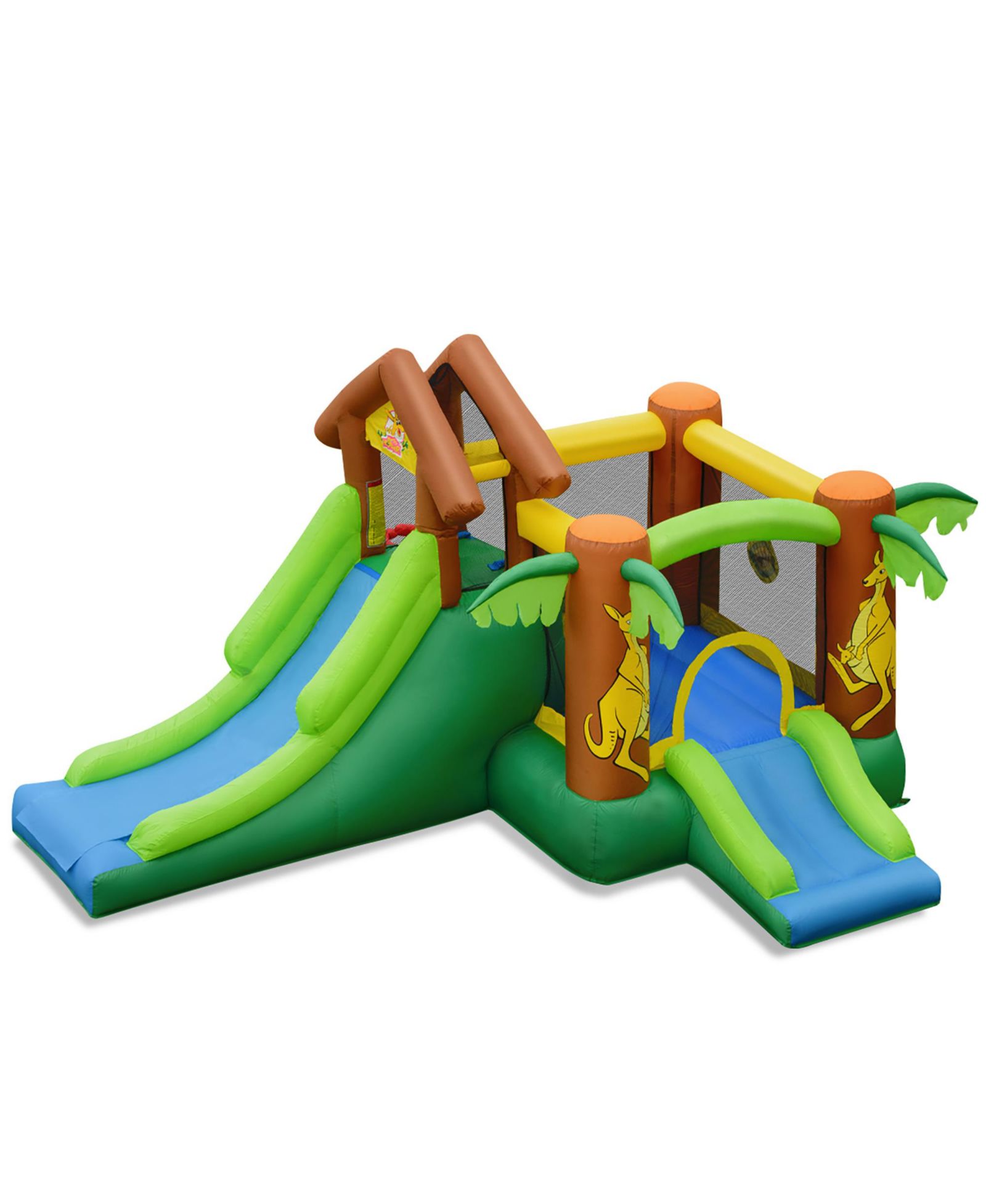 Детский надувной игровой комплекс Costway Inflatable Jungle Bounce House Dual Slide Jumping Castle Bouncer