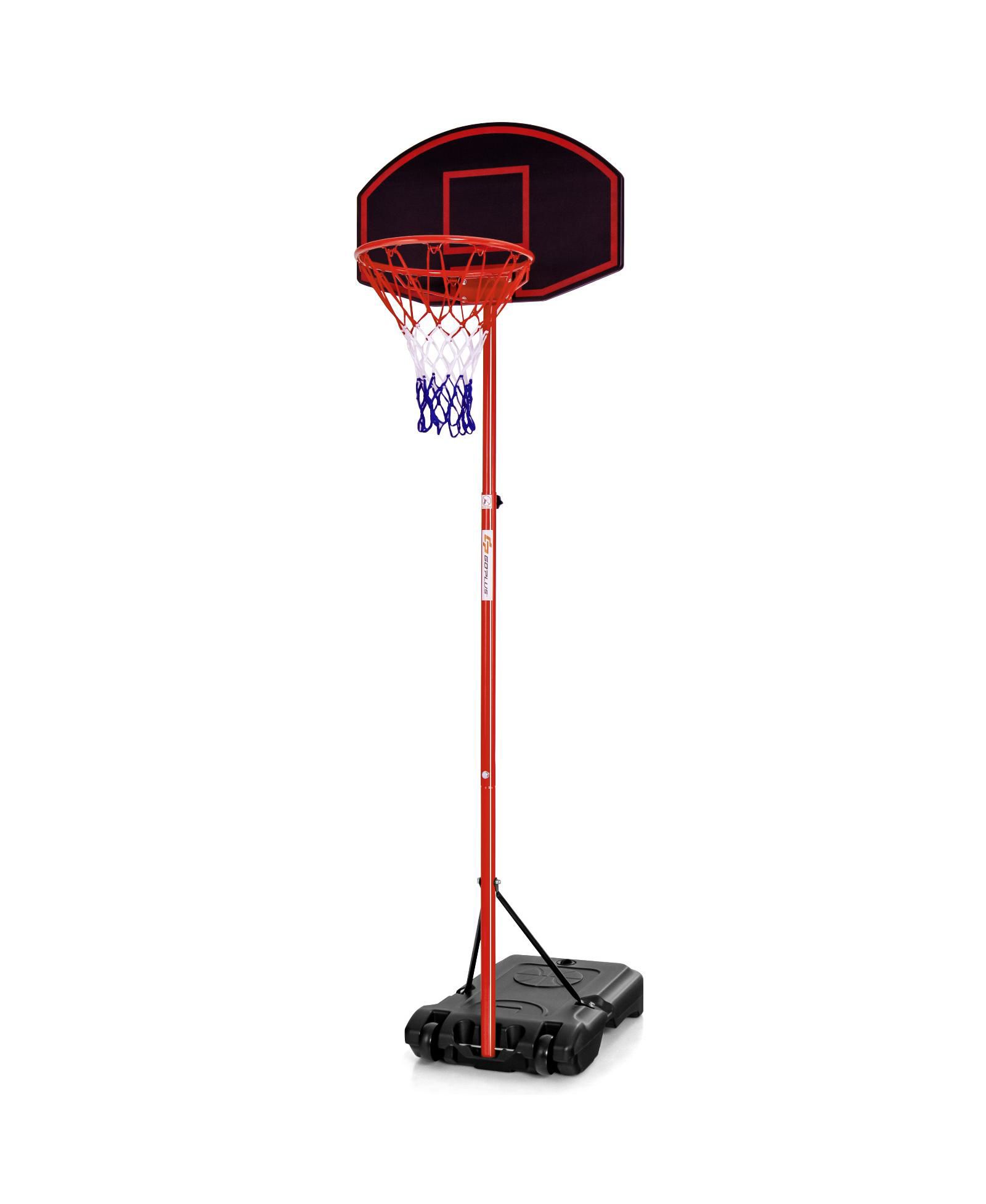 Adjustable Basketball Hoop System Stand Portable with 2 Wheels Fillable Base