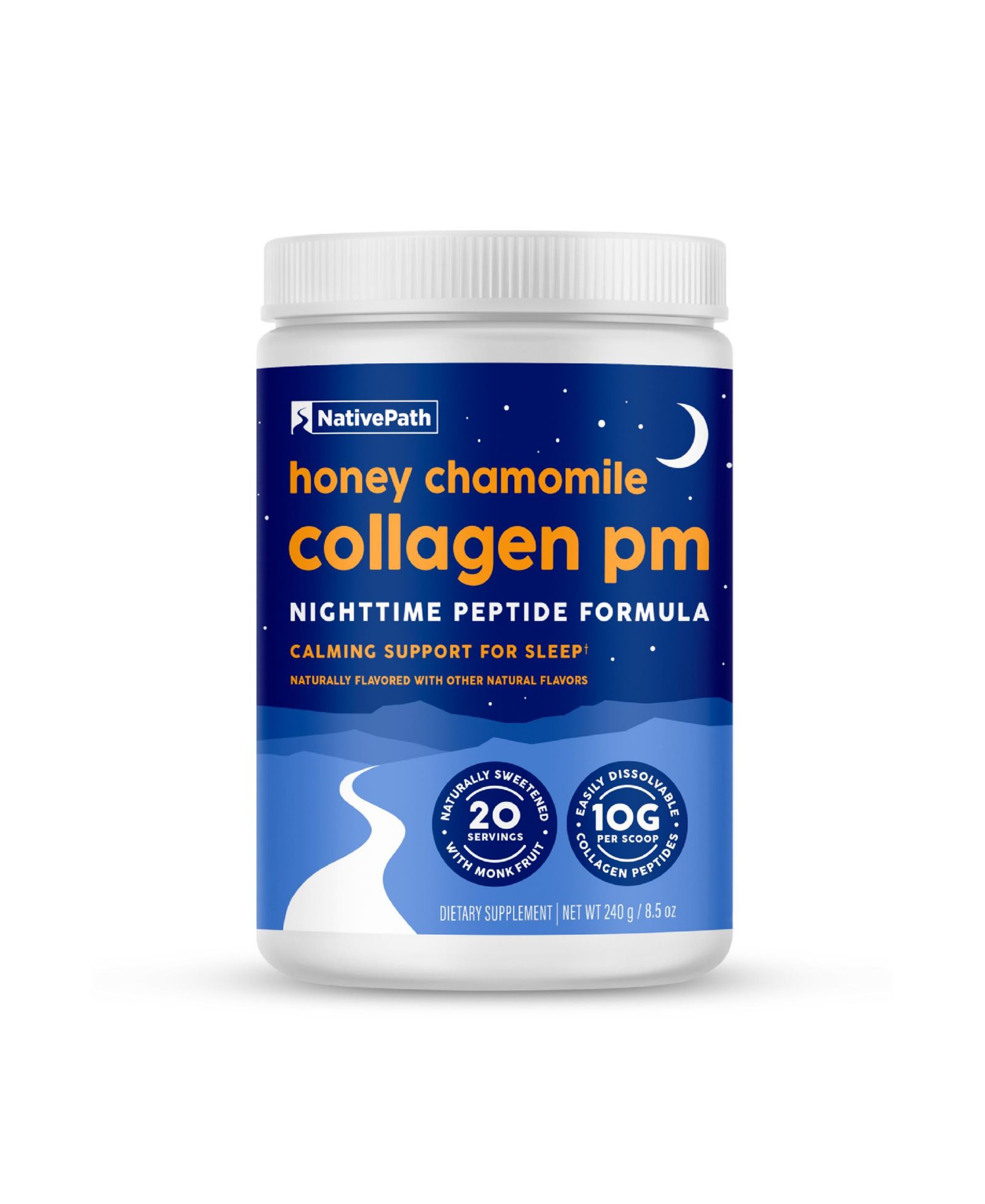 Коллагеновый порошок NativePath Collagen PM с магнием, GABA, L-теанином и мелатонином
