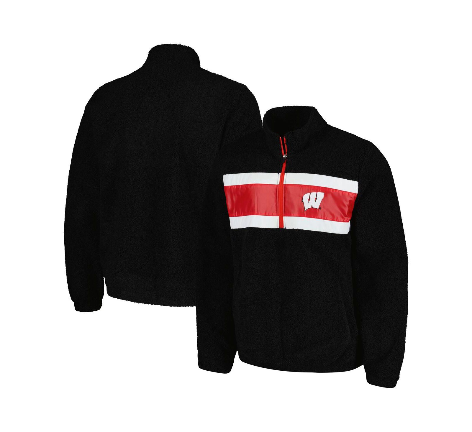 Мужской черный полузакрытый топ G-III Sports by Carl Banks Wisconsin Badgers Pinch Runner