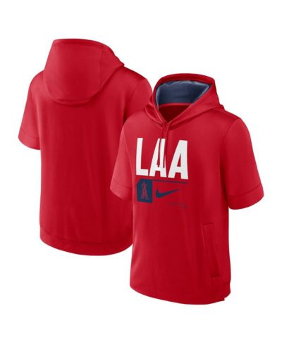 Nike Мужское худи Los Angeles Angels Tri Code Lockup, короткий рукав, красное