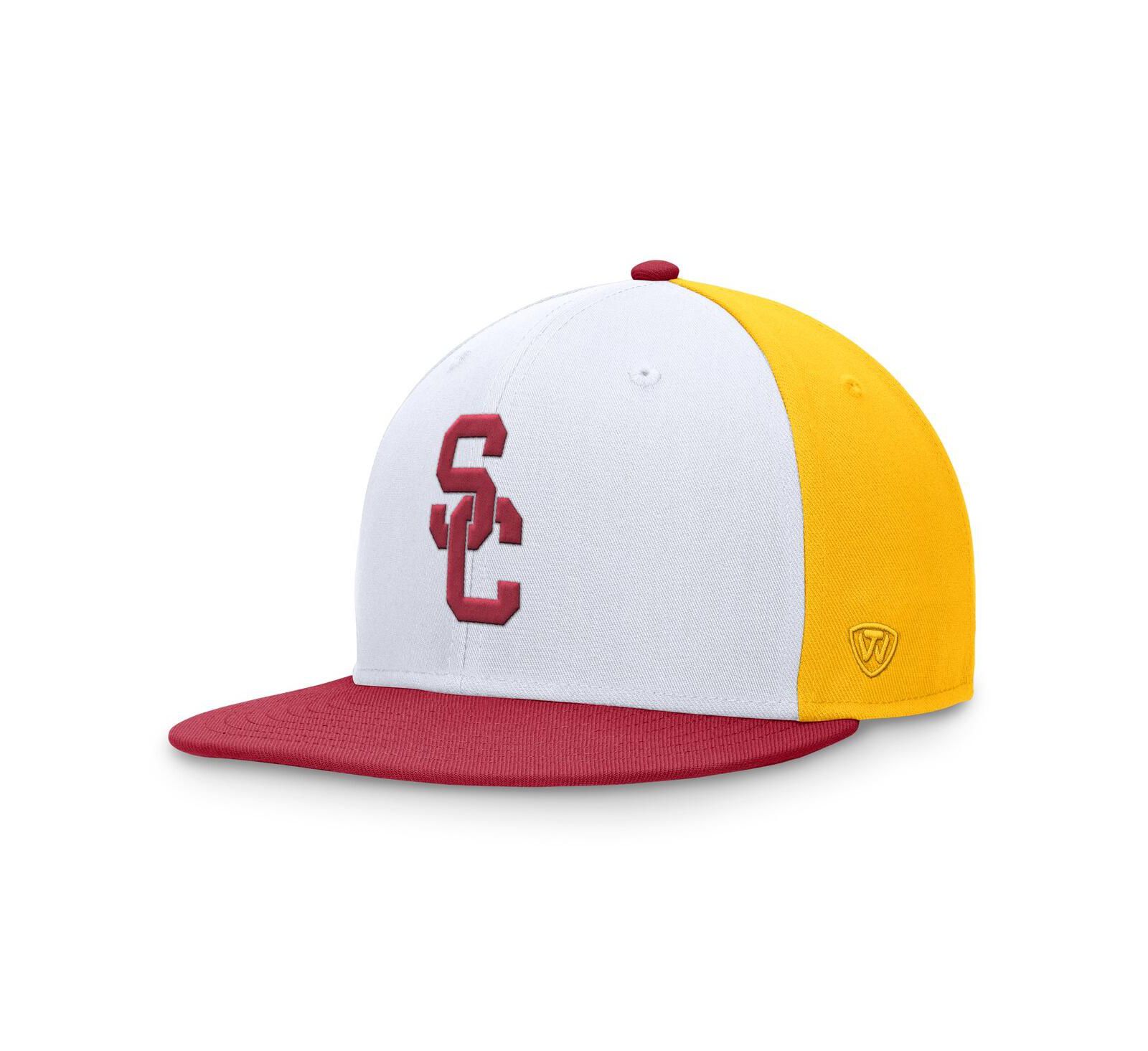 Top of the World Men's White/Cardinal USC Trojans Tri-Tone Heritage Collector Fitted Hat