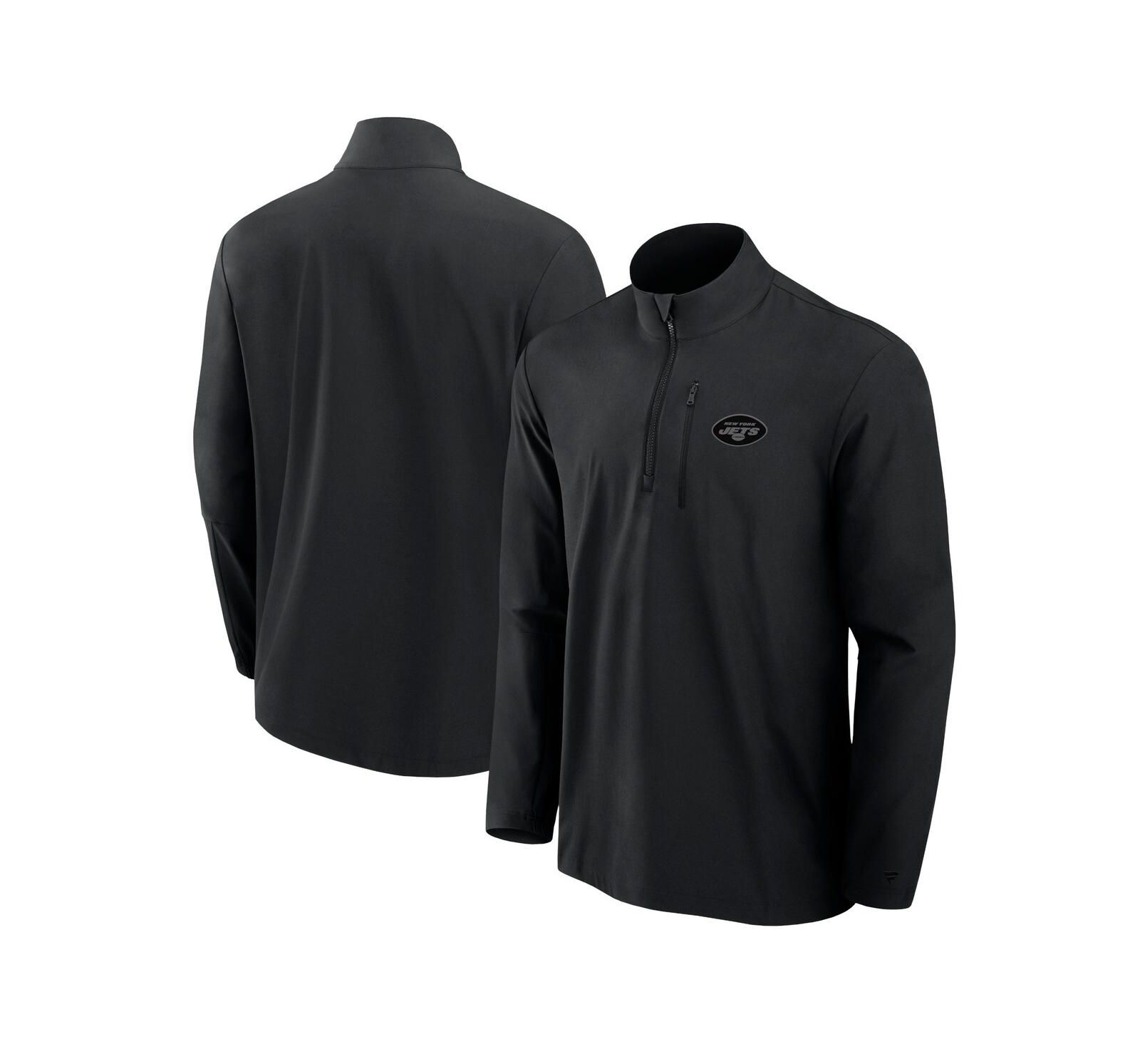 Fanatics Men's Black New York Jets Front Office Woven Quarter-Zip Jacket куртка мужская
