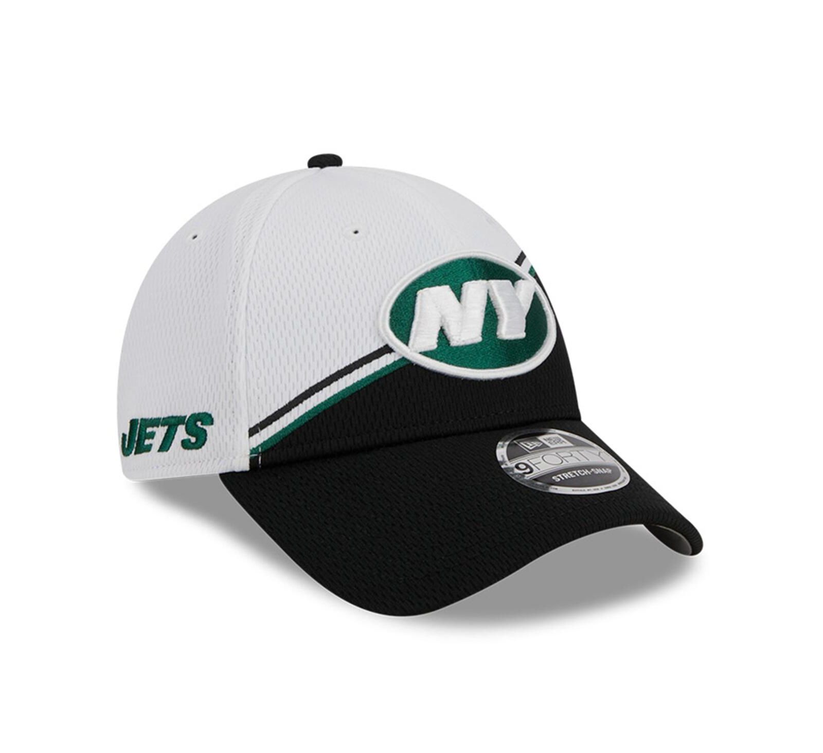 New Era Мужская White/Black New York Jets 2023 Sideline 9FORTY Adjustable Hat