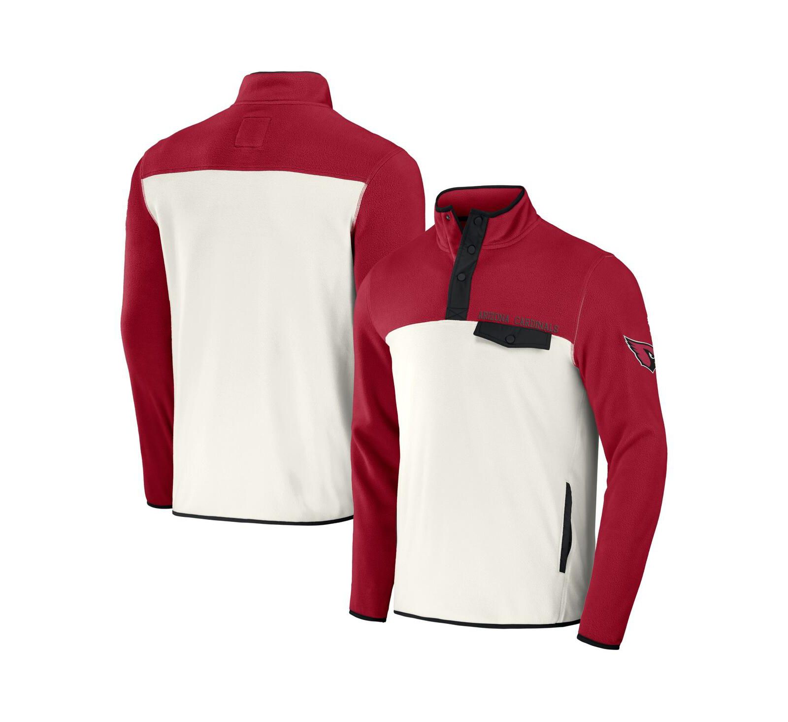 Fanatics Men's Cardinal/Cream Arizona Cardinals Micro Fleece Quarter-Snap Jacket