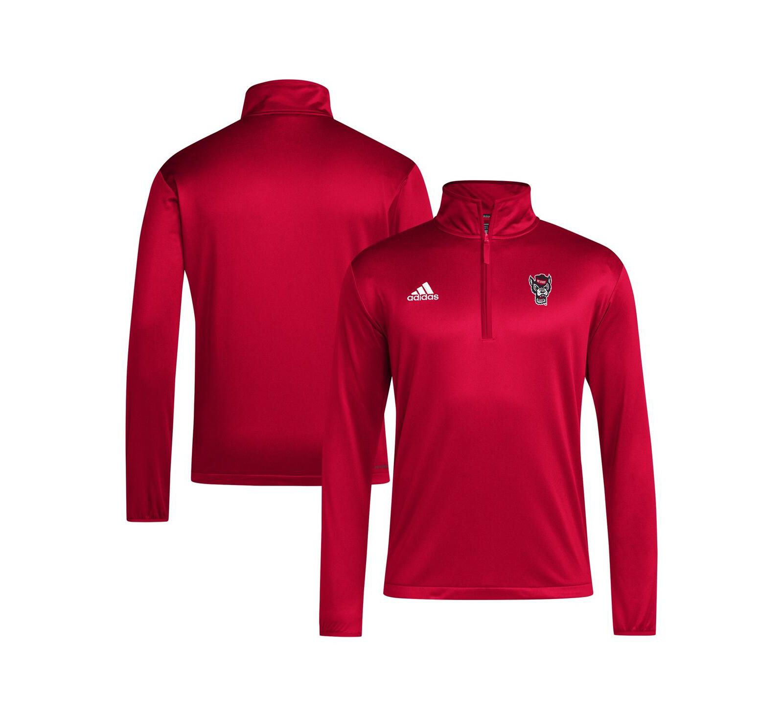 Мужская кофта Adidas Red NC State Wolfpack Coaches Sideline Quarter-Zip Top
