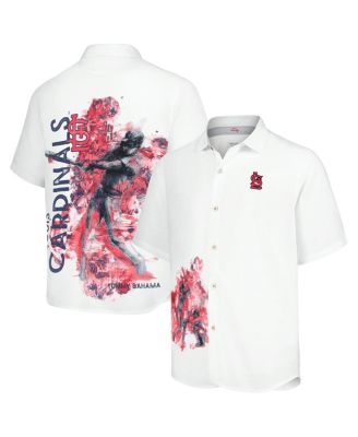 Мужская рубашка Tommy Bahama White St. Louis Cardinals Veracruz Ace Islanders на пуговицах