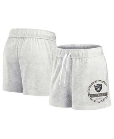 Шорты Fanatics Women's Oatmeal Las Vegas Raiders Vintage Badge