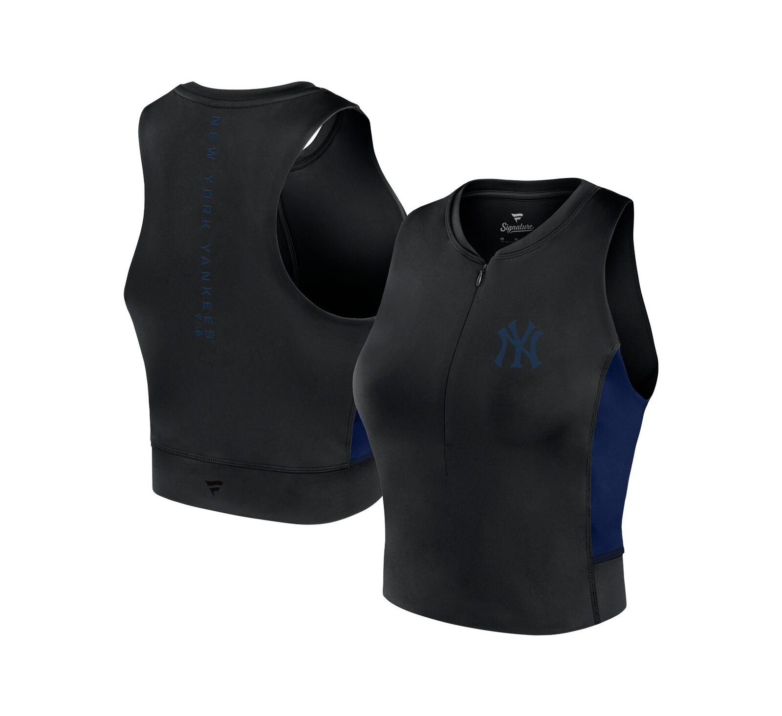 Fanatics Женский спортивный майка-топ New York Yankees, черный, полумолния