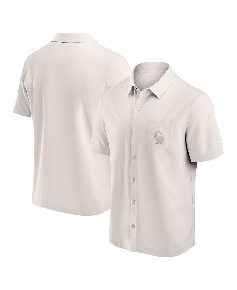 Fanatics Men's Cream Colorado Rockies Front Office Button-Up Shirt