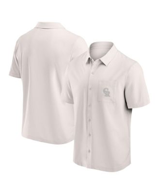 Fanatics Men's Cream Colorado Rockies Front Office Button-Up Shirt