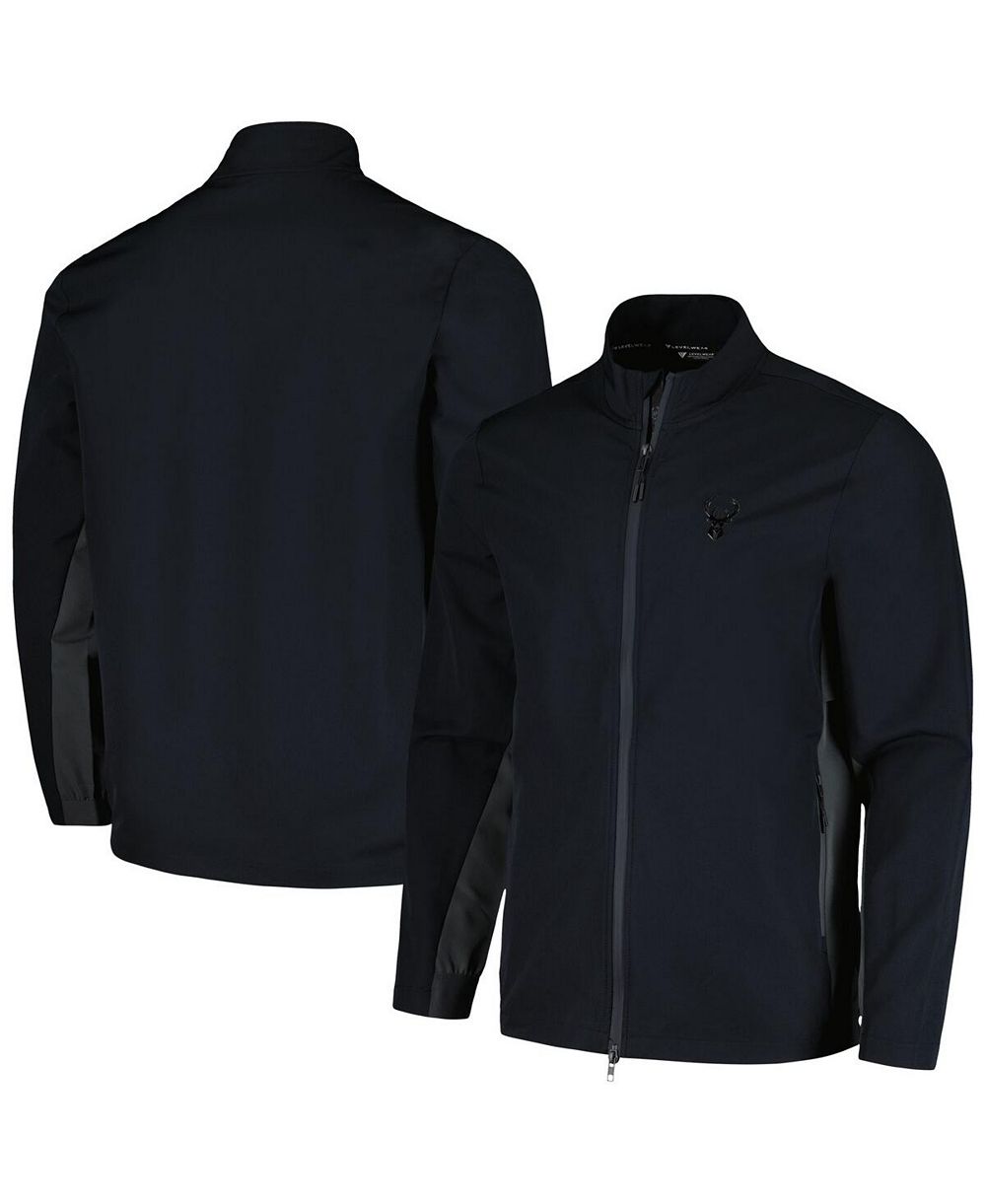 LevelWear Men's Black Milwaukee Bucks Harrington Full-Zip Jacket