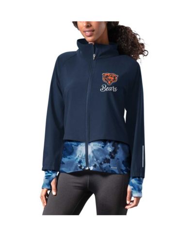 MSX by Michael Strahan ветровка Women's Navy Chicago Bears Grace Raglan Full-Zip