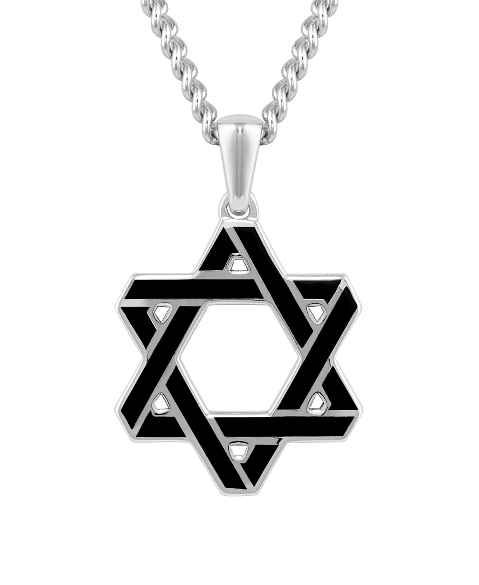 Vincero Мужская подвеска Jewish Star, родированное серебро 925