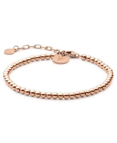 Vincero Beaded Bracelet in Polished Rose Gold with Adjustable Clasp