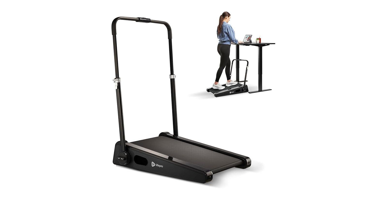 Lifepro PacerMini Walking Pad Treadmill with Incline – Under Desk Mini Treadmill for Home & Office, Portable Quiet Desk Walk Pad with Remote