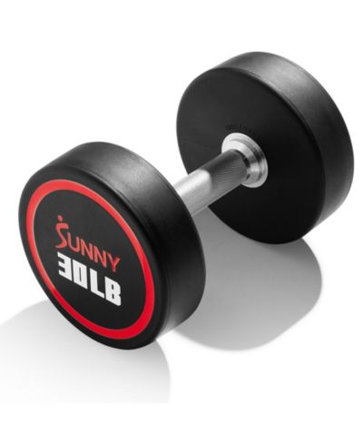 Sunny Health & Fitness Signature Style Polyurethane Round Dumbbells, 30LBs
