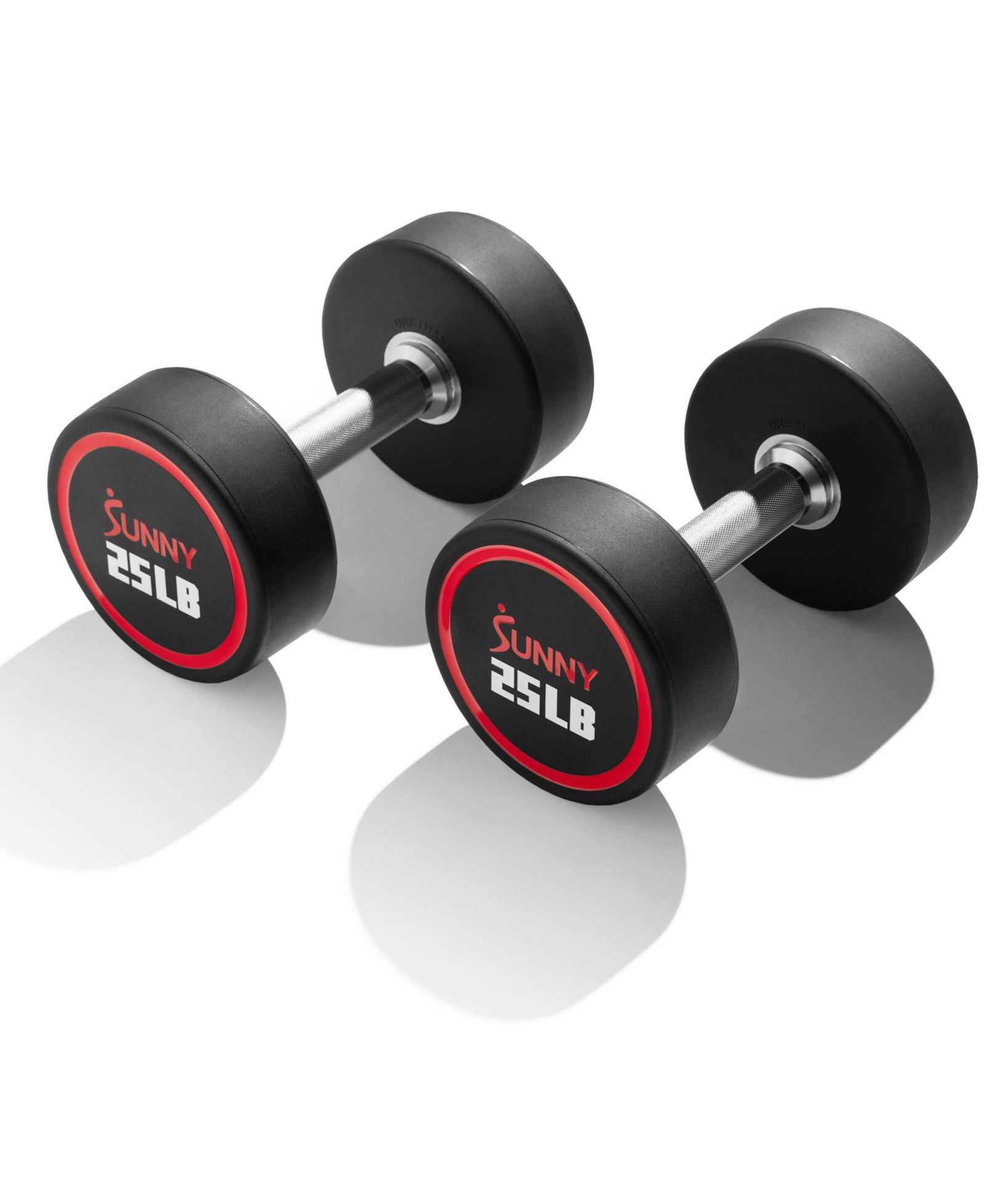 Sunny Health & Fitness круглые гантели из полиуретана, 25LBs (пара)
