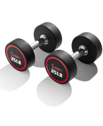 Sunny Health & Fitness круглые гантели из полиуретана, 25LBs (пара)