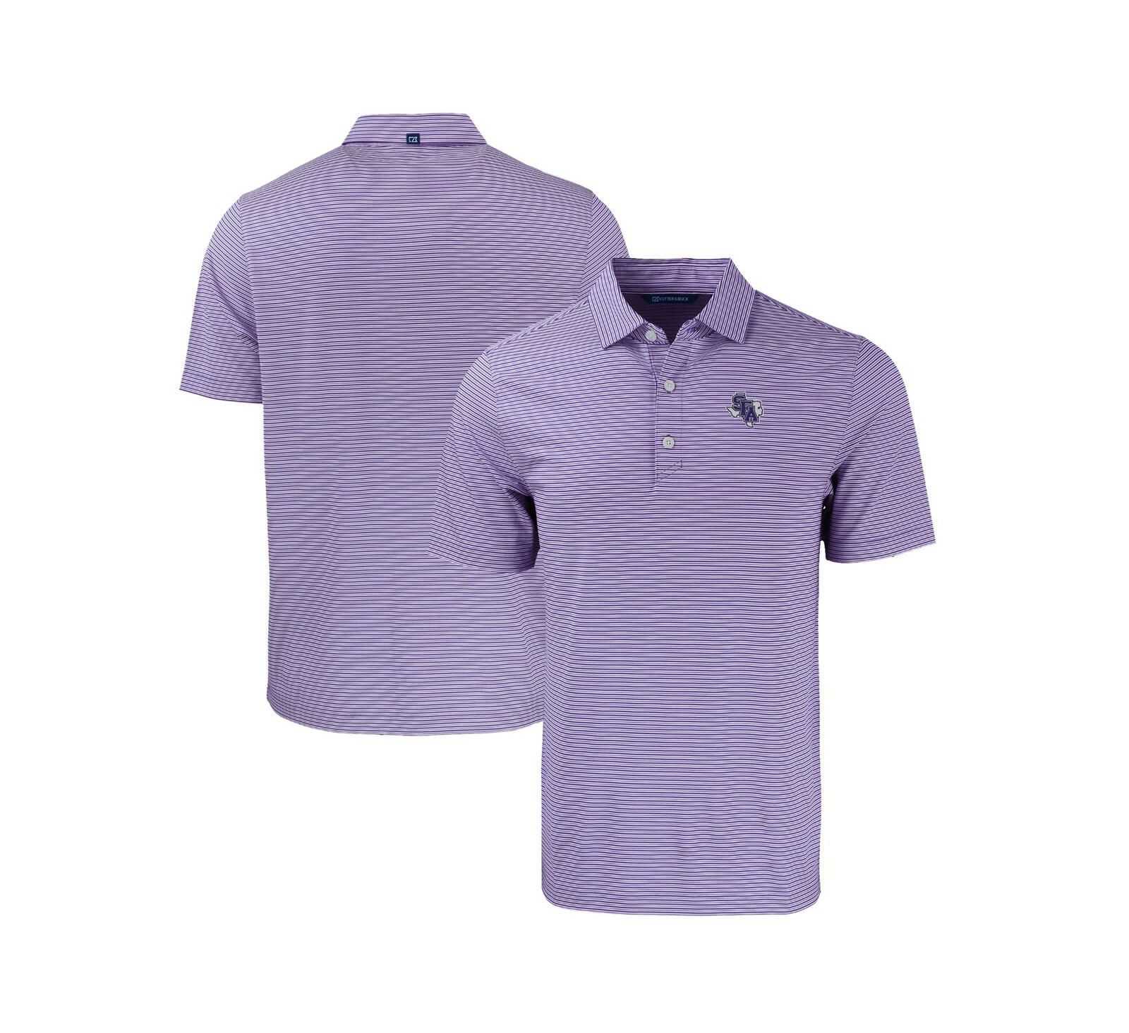 Cutter & Buck Men's Stephen F Austin Lumberjacks Forge Eco Double Stripe Stretch Polo