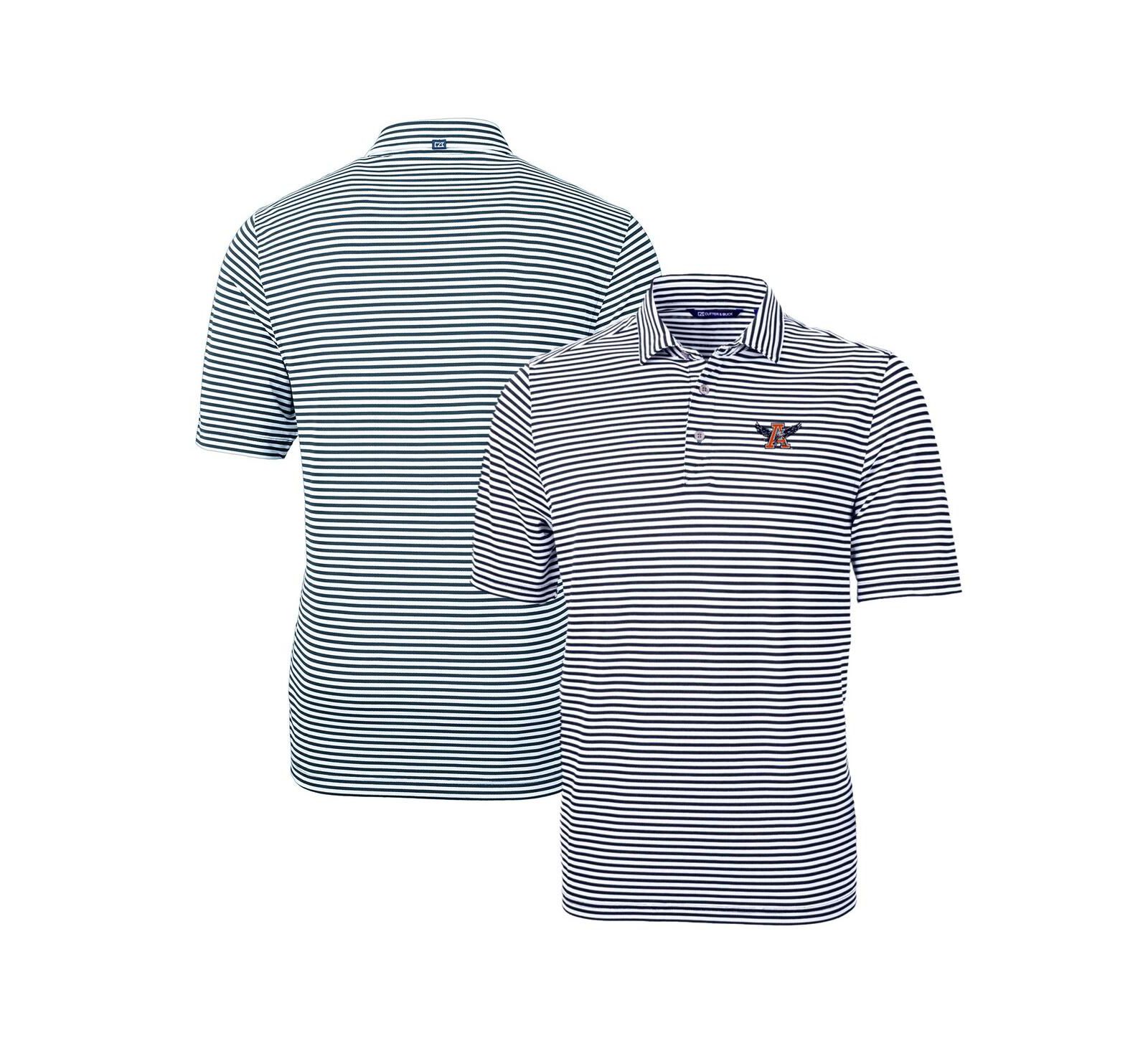 Мужское поло Cutter & Buck Auburn Tigers Throwback Logo Virtue Eco Pique Stripe