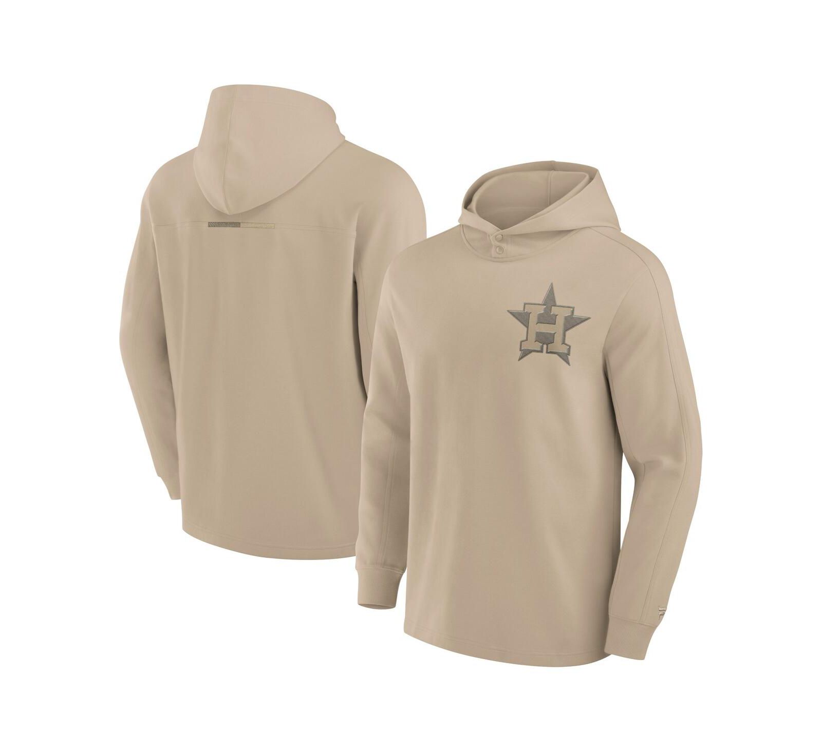 Мужское легкое флисовое худи Fanatics Khaki Houston Astros Elements