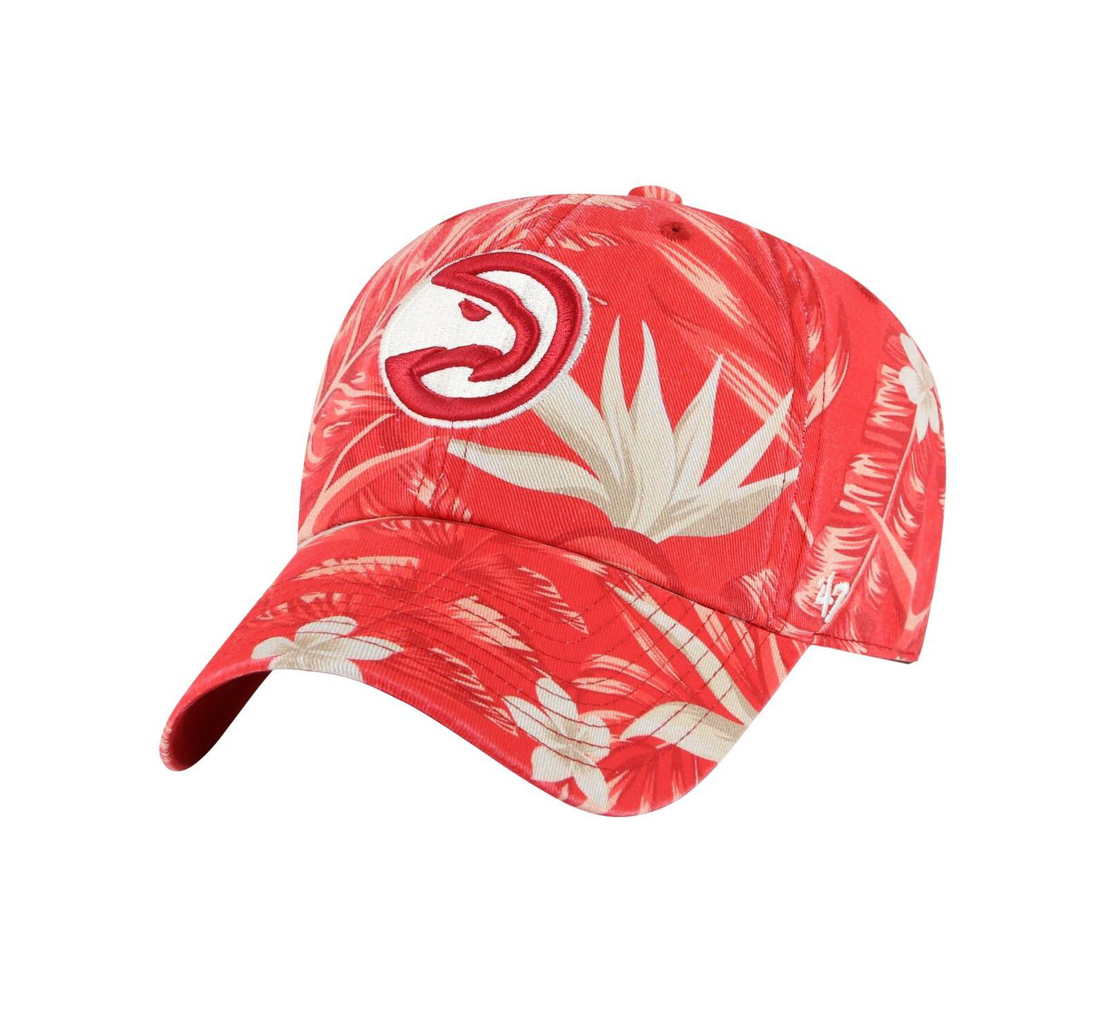 '47 Brand Men's Red Atlanta Hawks Tropicalia Floral Clean Up Adjustable Hat