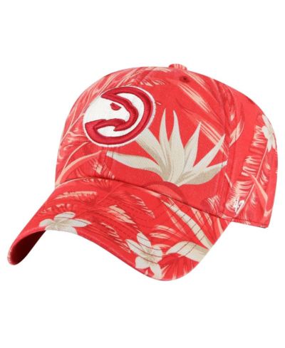 Мужская кепка '47 Brand Atlanta Hawks Tropicalia Floral Clean Up, красная, регулируемая