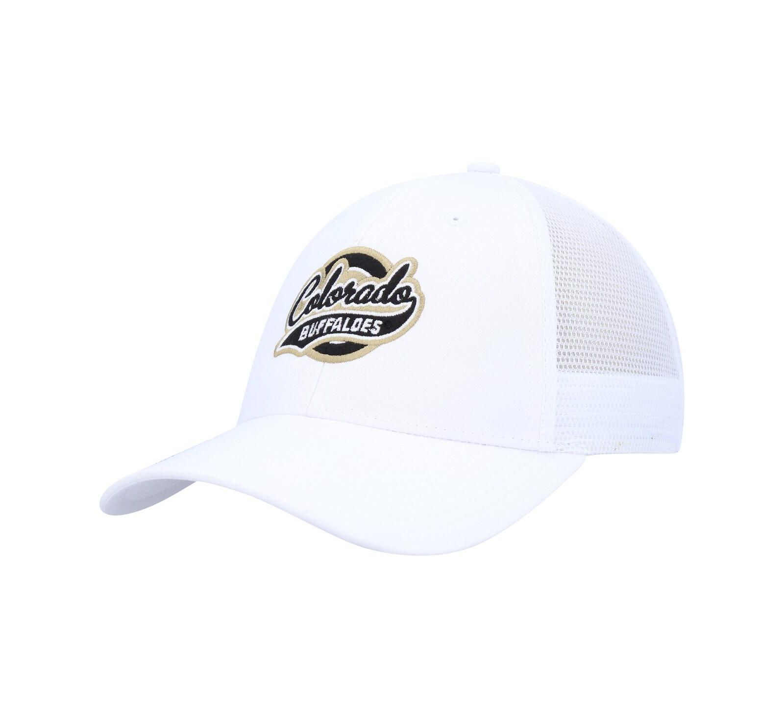 Мужская кепка Ahead White Colorado Buffaloes Brant Trucker Adjustable Hat