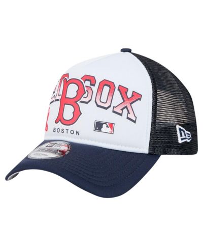 Кепка-тракер New Era Men's White Boston Red Sox Retro Wordmark 9FORTY A-Frame Adjustable