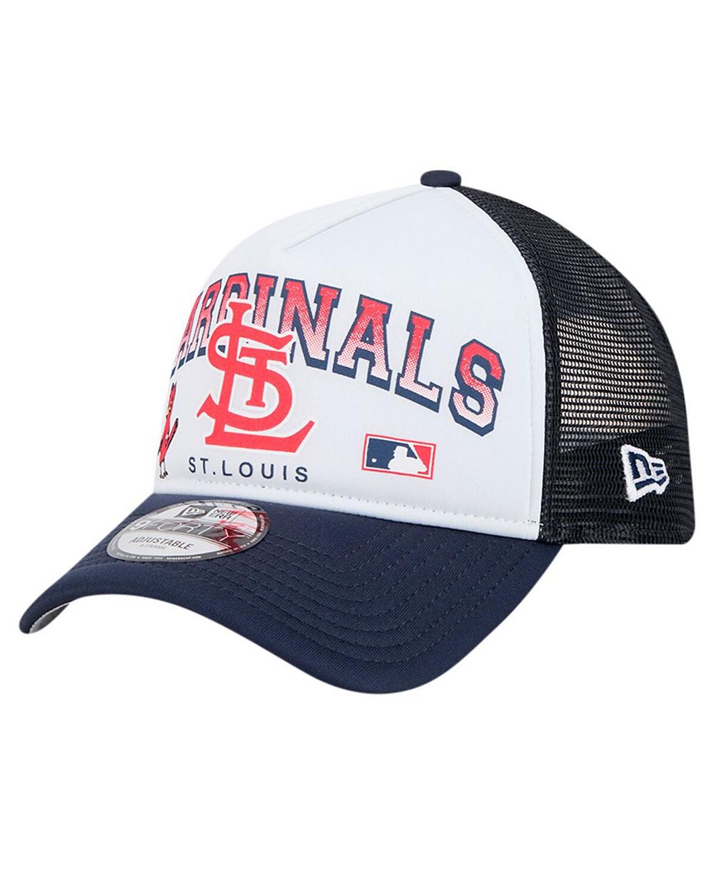 Мужская кепка New Era White St. Louis Cardinals Retro Wordmark 9FORTY A-Frame Trucker регулируемая