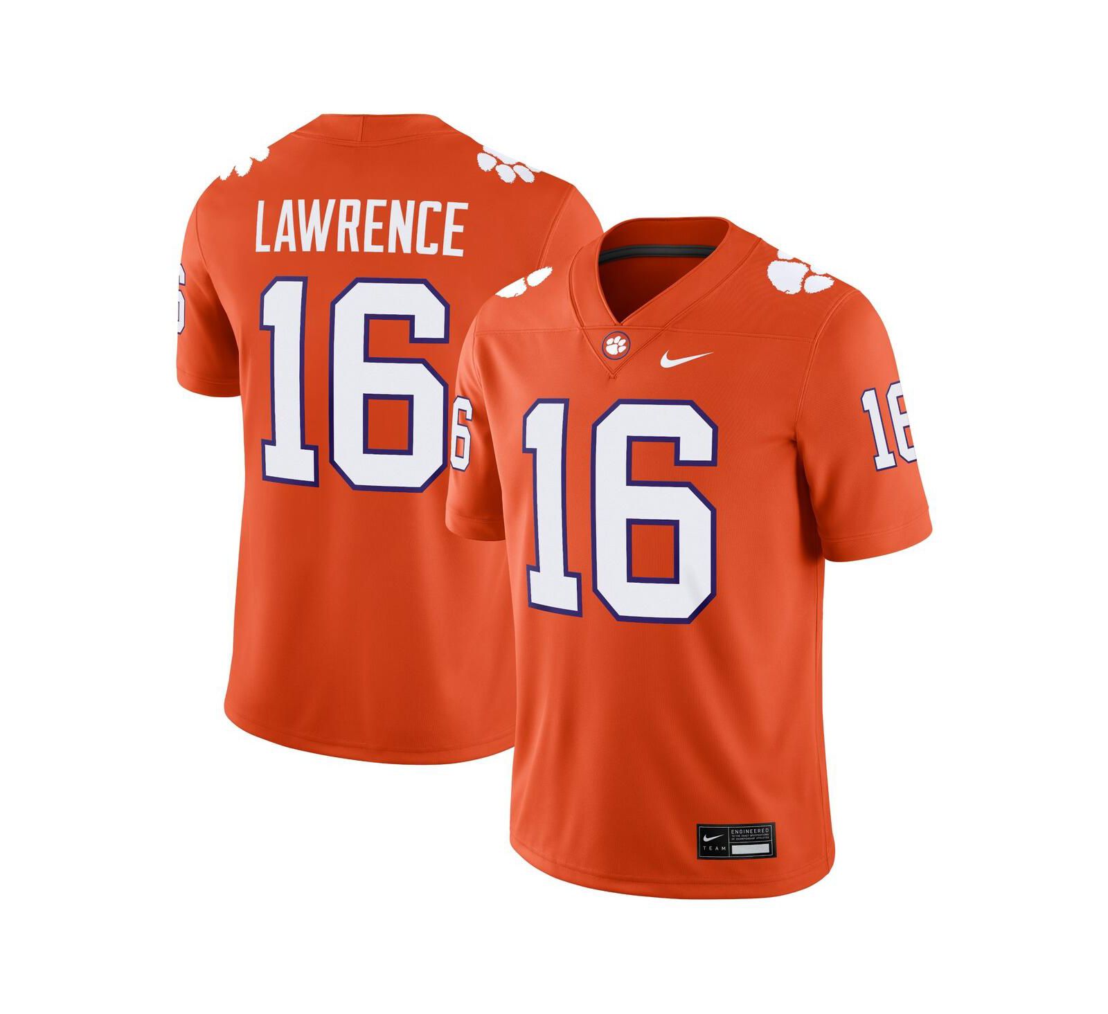 Nike Мужская джерси Clemson Tigers Orange Trevor Lawrence