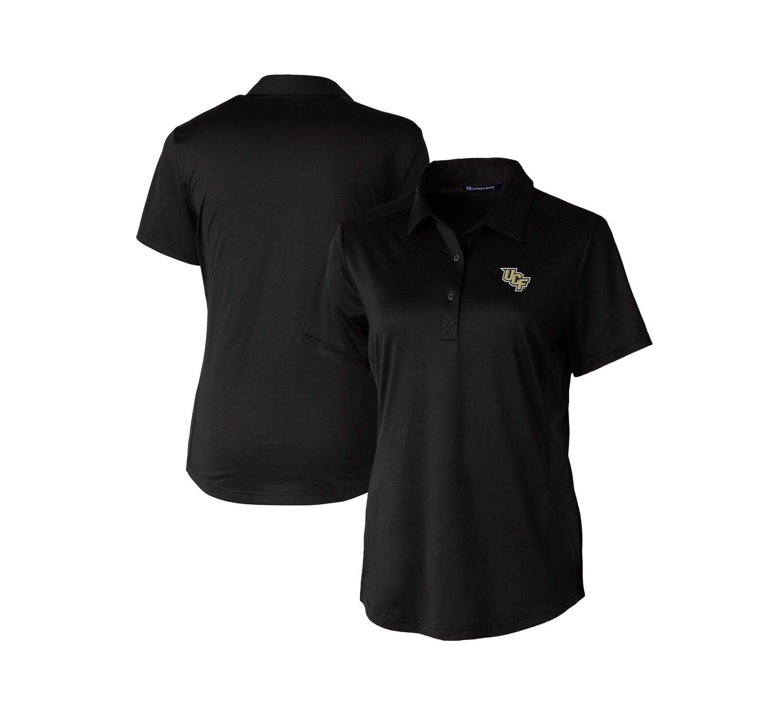 Женский поло-топ Cutter & Buck Black UCF Knights Prospect Textured Stretch