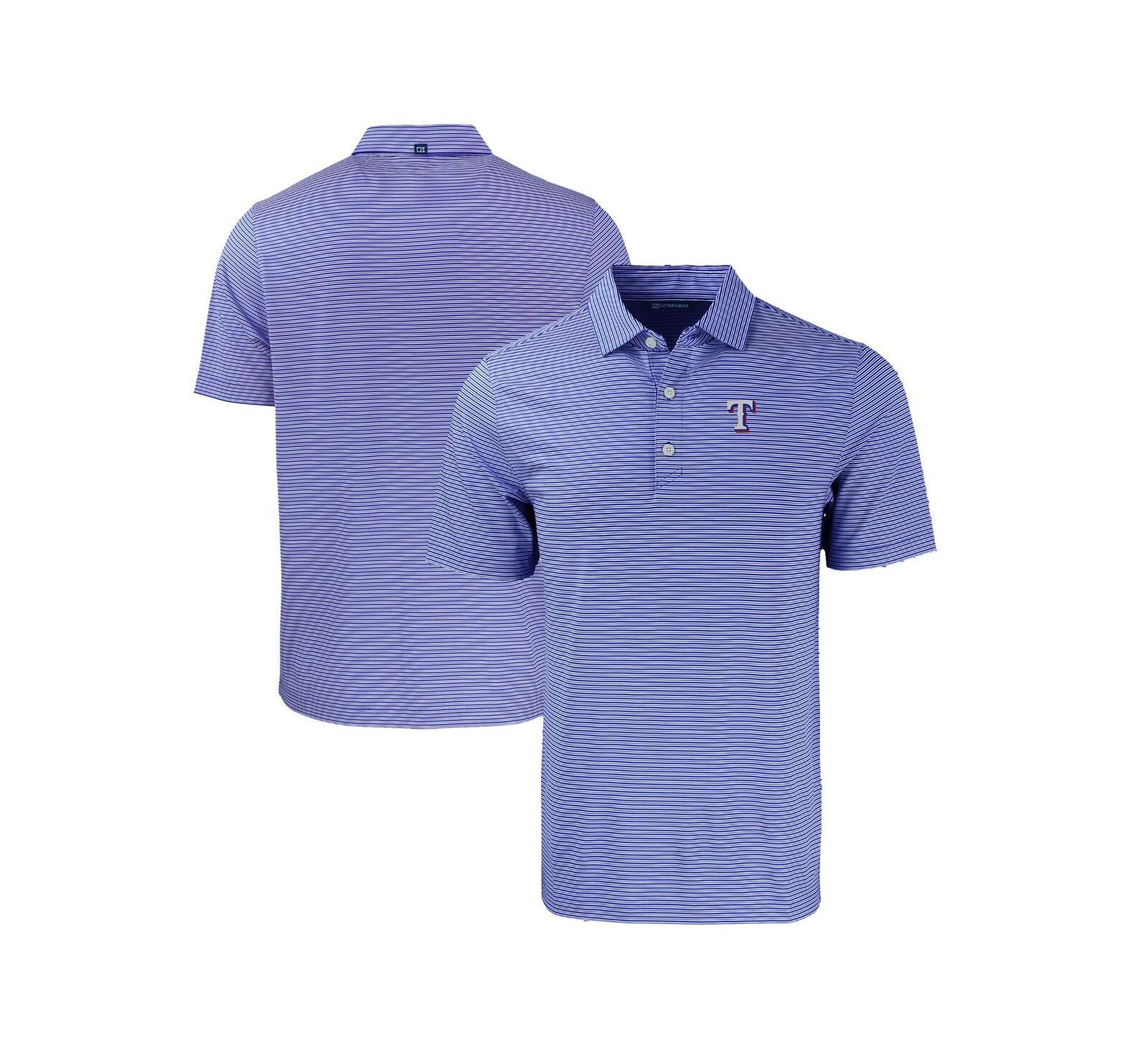 Cutter & Buck Men's Royal Texas Rangers Forge Eco Double Stripe Stretch Polo