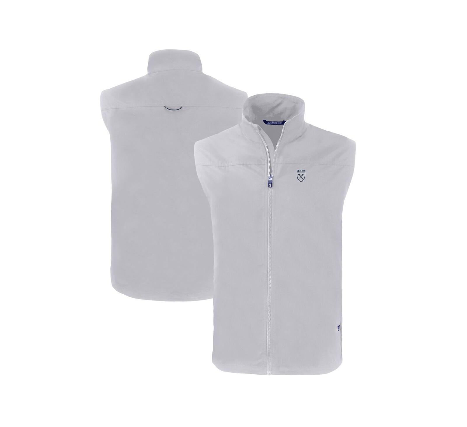 Cutter & Buck Men's Gray Emory Eagles Charter Eco Full-Zip Vest