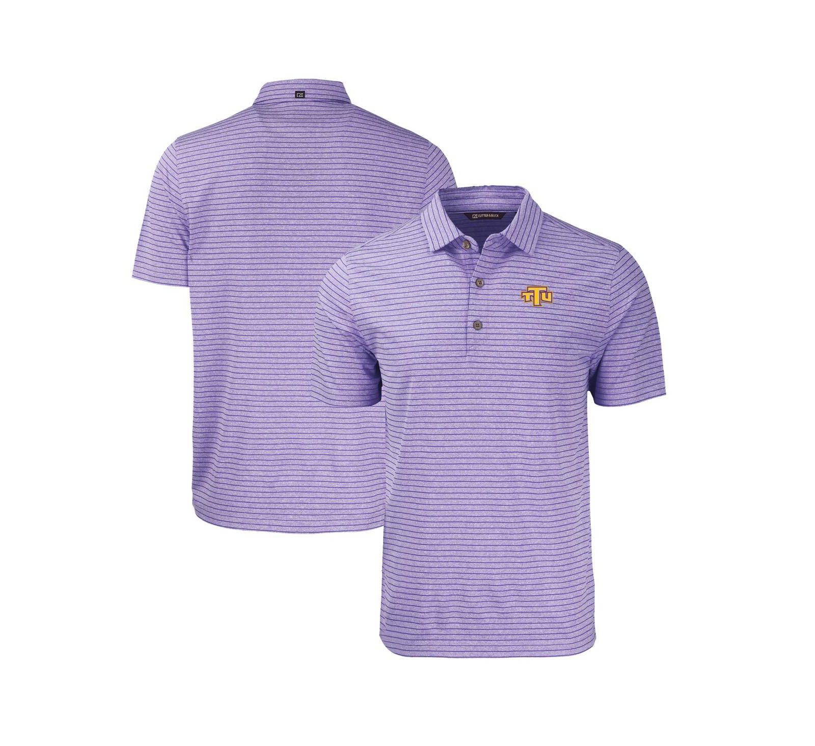 Cutter & Buck Мужское поло с эффектом меланж Tennessee Tech Golden Eagles Forge Eco Heathered Stripe Stretch