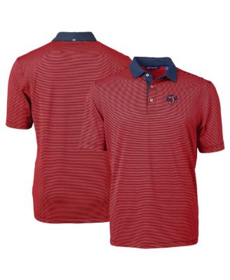 Cutter & Buck мужская поло-рубашка Virtue Eco Pique Micro Stripe, красно-синий цвет, Джексонвилл Джамбо Шримп