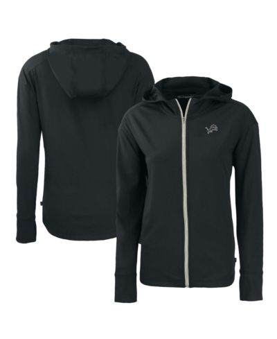 Женское худи Cutter & Buck Black Detroit Lions Daybreak Eco Full-Zip