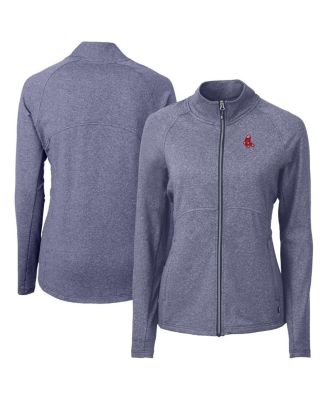 Женская куртка Cutter & Buck Heather Navy Boston Red Sox Throwback Adapt Eco Knit Hybrid Full-Zip