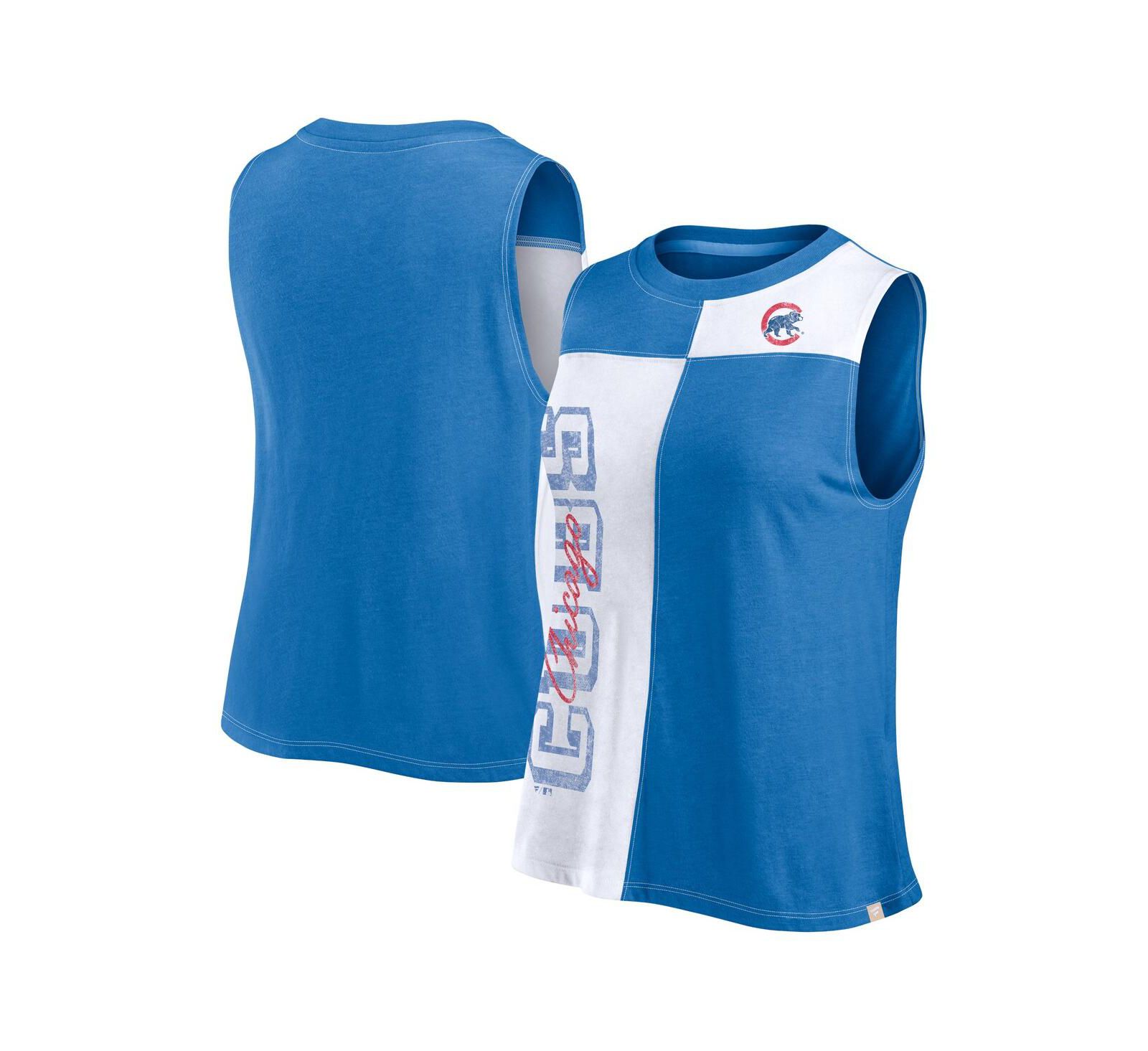 Женский топ Fanatics Women's Royal/White Chicago Cubs Color-Block