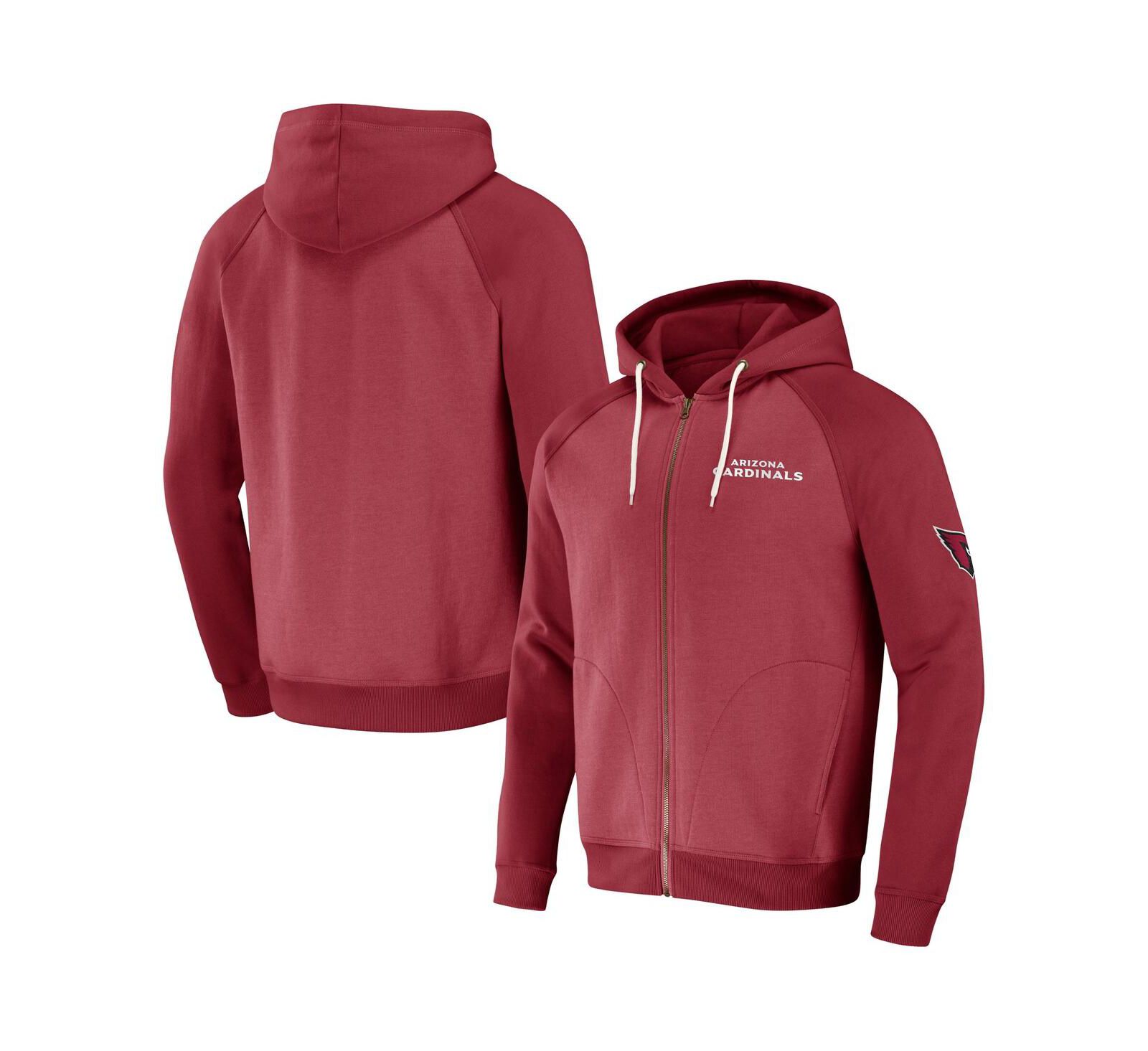 Мужской худи NFL x Darius Rucker Collection by Fanatics Cardinal Arizona Cardinals Raglan Full-Zip