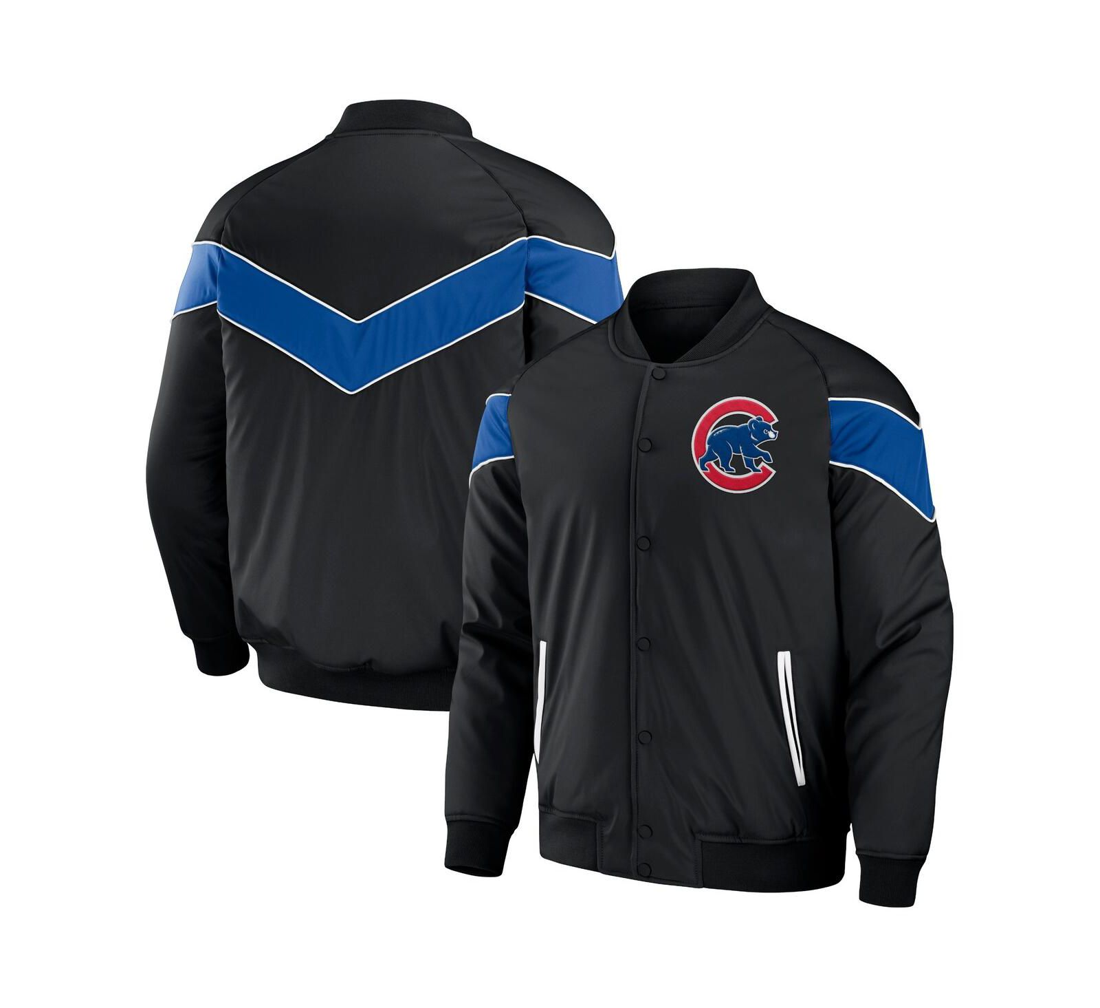 Мужская куртка Fanatics Chicago Cubs Black Baseball Raglan Full-Snap