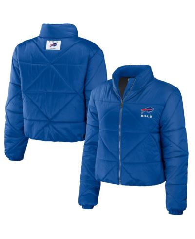 WEAR by Erin Andrews Женский Royal Buffalo Bills Cropped Puffer Full-Zip Jacket