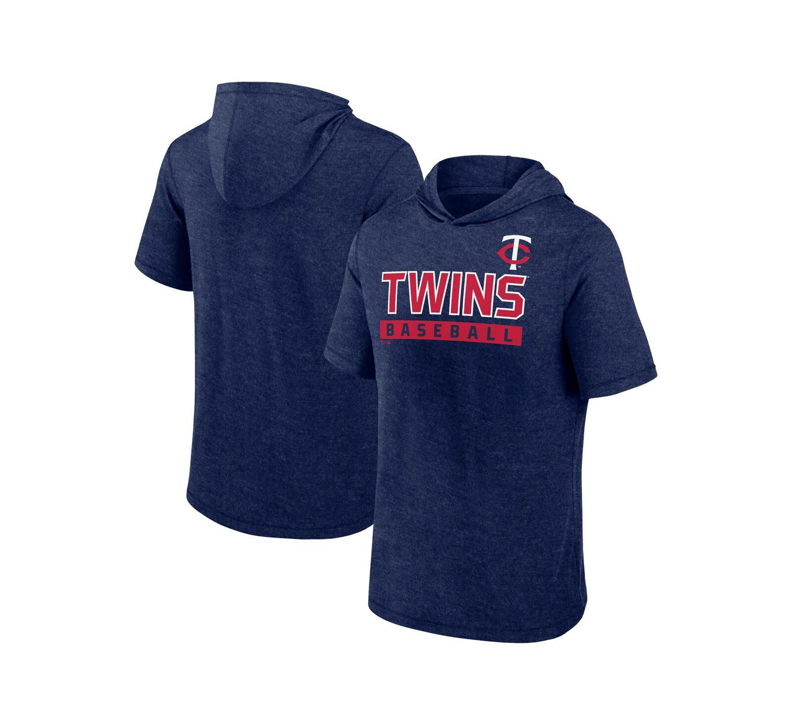 Fanatics Мужской худи Push Short Sleeve Pullover Heather Navy Minnesota Twins