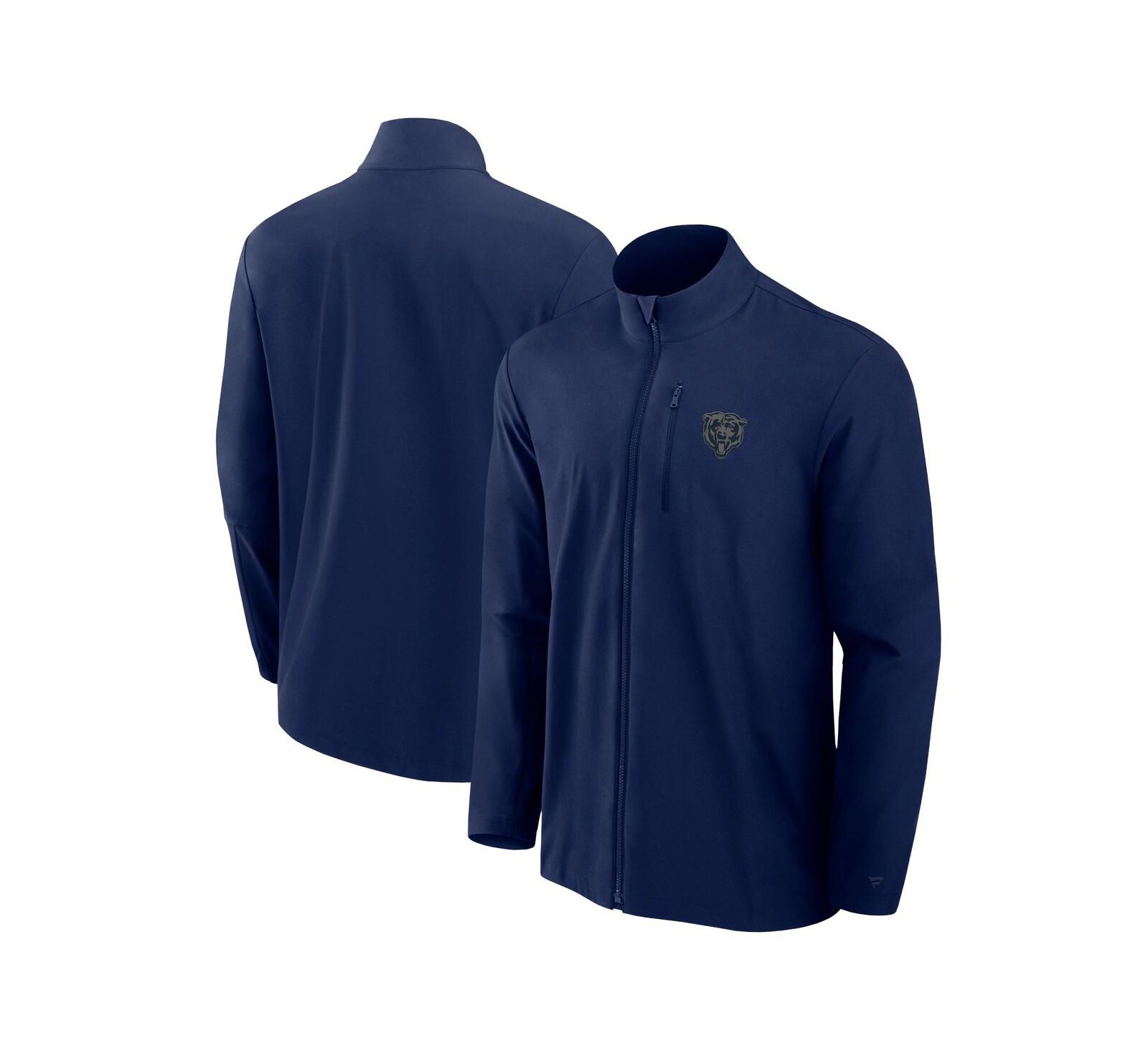 Fanatics Men's Navy Chicago Bears Front Office Woven Full-Zip Jacket