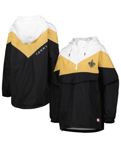 Женский свитшот-ветровка Tommy Hilfiger White/Gold New Orleans Saints Staci Half-Zip Hoodie