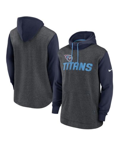 Nike Men's Heathered Charcoal/Navy Tennessee Titans Surrey Legacy Pullover Hoodie