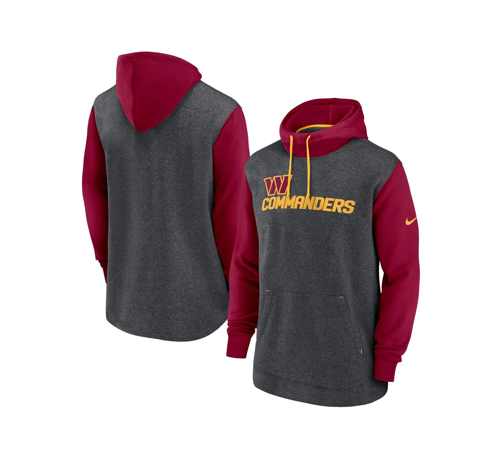 Nike Men's Heathered Charcoal/Burgundy Washington Commanders Surrey Legacy Pullover Hoodie